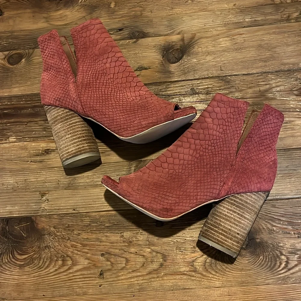 Jeffrey Campbell Oath Suede Croc Ankle Boots - Picture 3 of 14